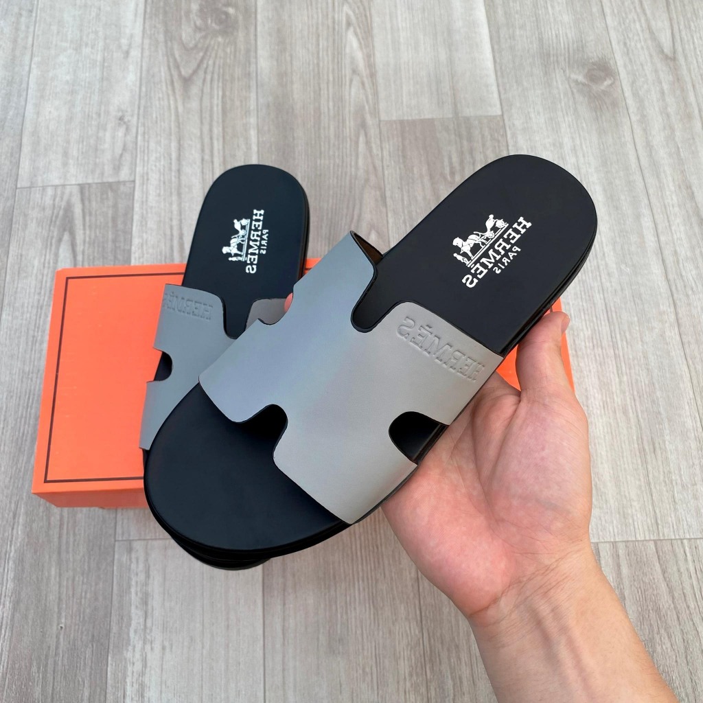 Dép Nam Hermet họa tiết lv eo vì - Dép HM họa tiết mới nhất