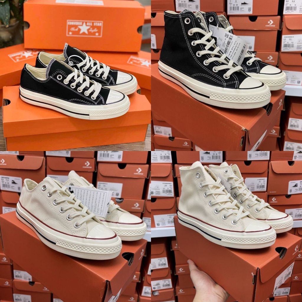 Giày_Convers 1970s đen trắng, Giày thể thao nam nữ Convers Chuck taylor 1970s chuẩn S.Cấp full box bill