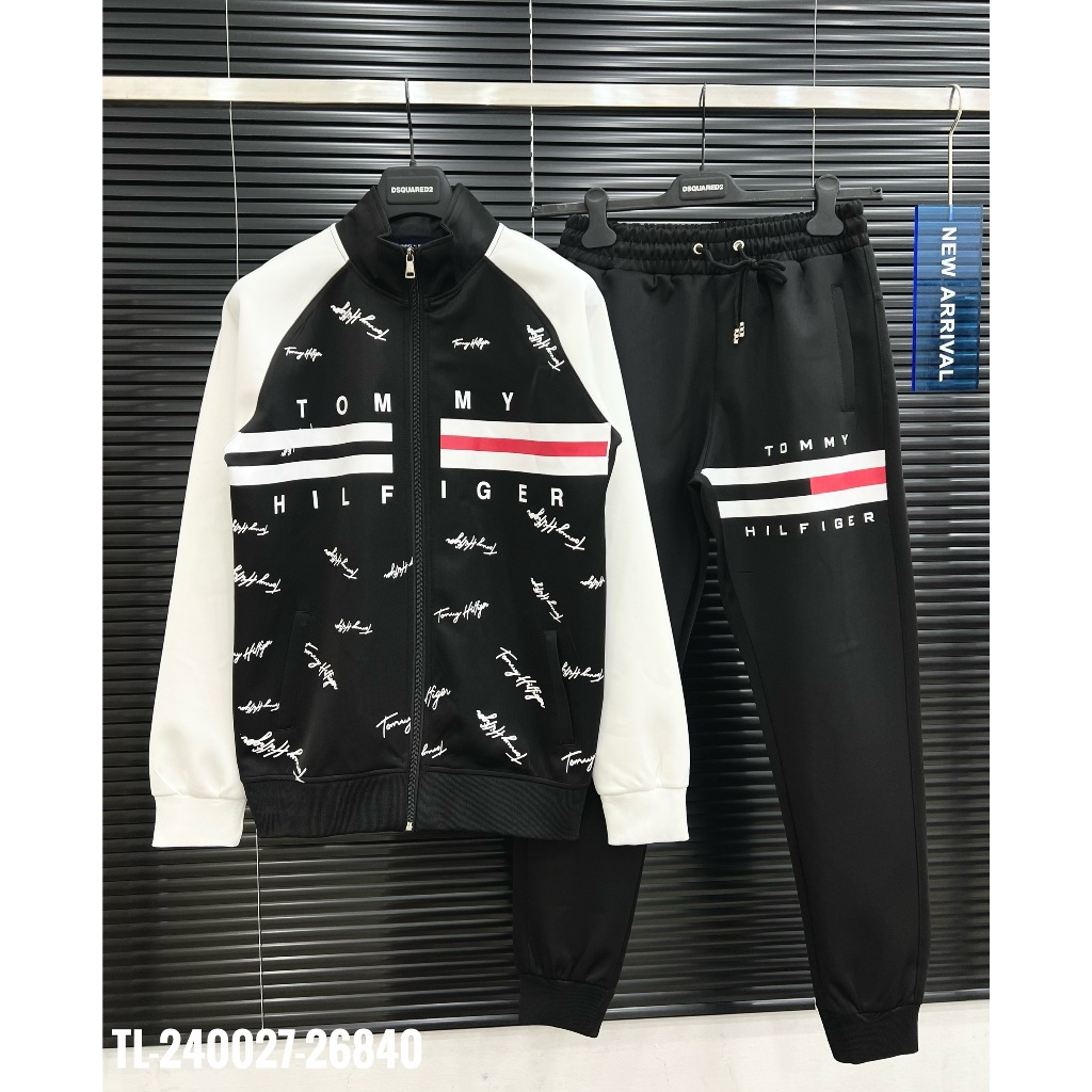 🔥Hot🔥Bộ nỉ Tommy áo khoác in chữ ký thiết kế hot trend Nam Nữ Thu Đông 2023