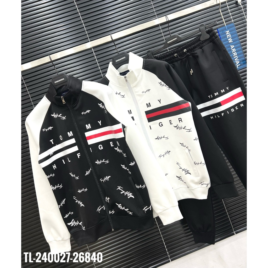 🔥Hot🔥Bộ nỉ Tommy áo khoác in chữ ký thiết kế hot trend Nam Nữ Thu Đông 2023