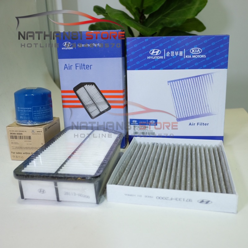 Thay thế Kia Seltos , lọc động cơ: 28113-A0200, Lọc đh: 97133-F2000, Lọc nhớt: 26300-35505