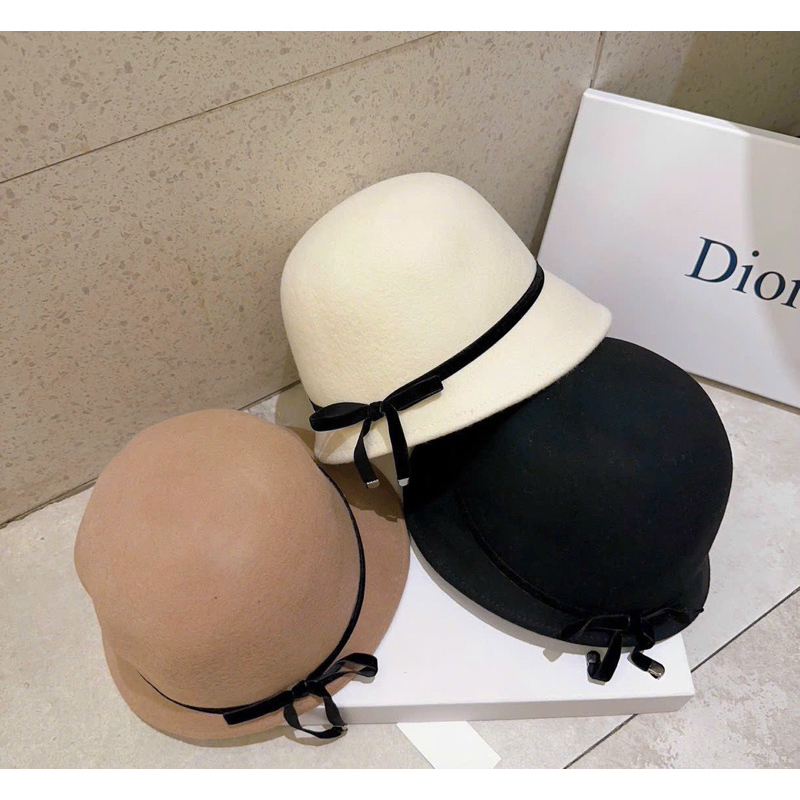 Mũ cụp nơ bé, dạ ép, hàng quảng châu, có 2màu