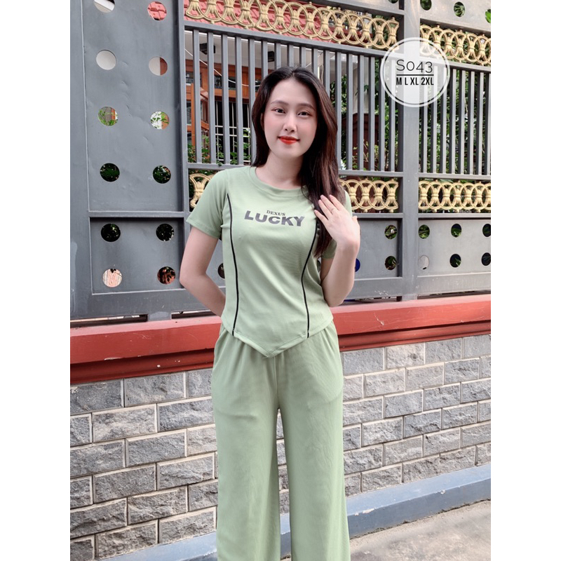 Bộ thun gân form suông in chữ bigsiz 40-100kg S043