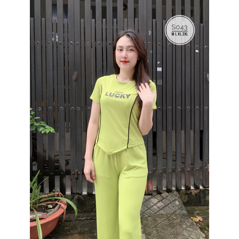 Bộ thun gân form suông in chữ bigsiz 40-100kg S043