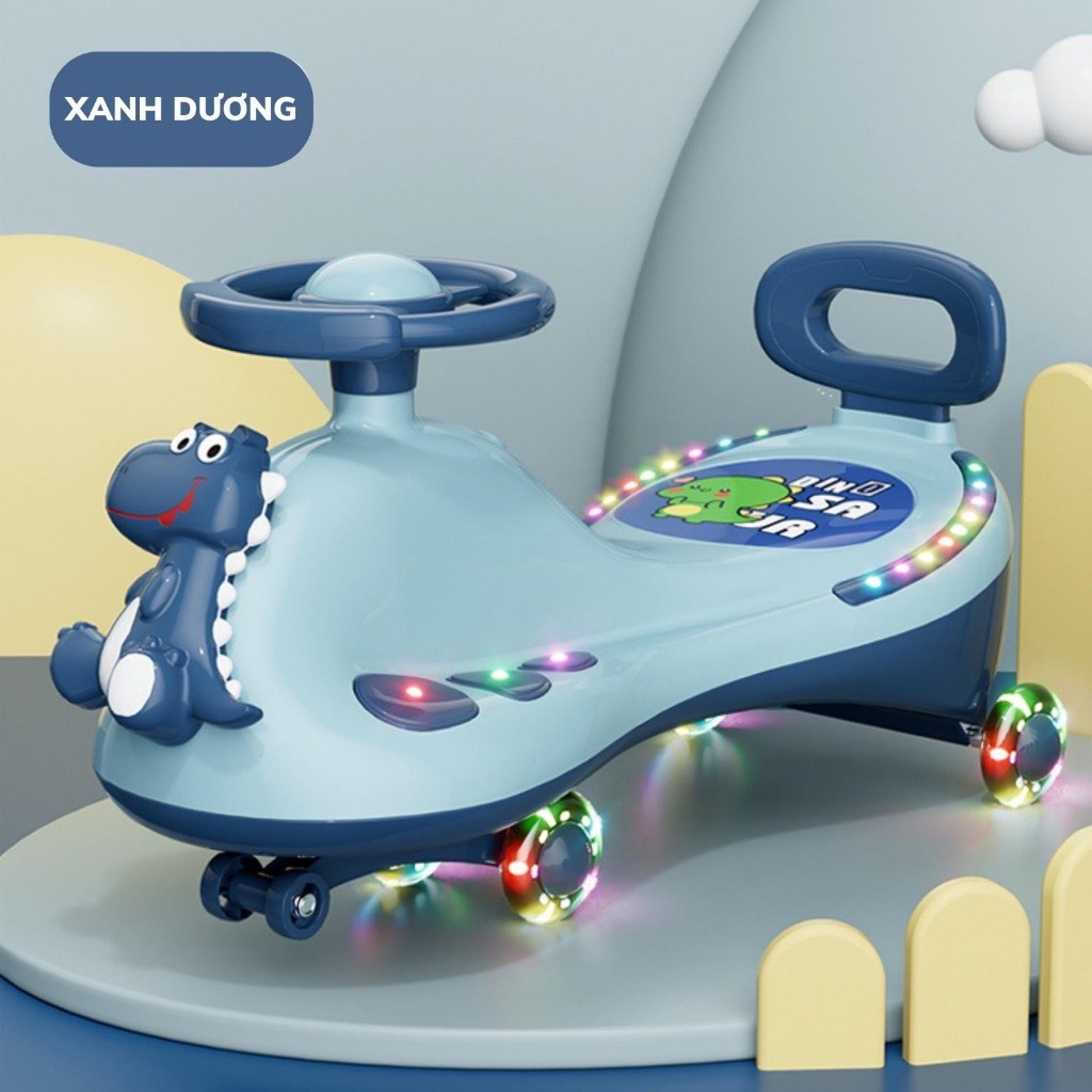 Xe lắc khủng long 619 có nhạc có đèn cho bé yêu