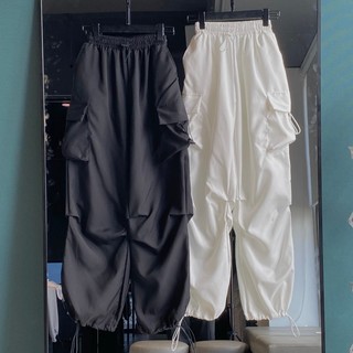 Quần kaki pasi eo cạp chun lưng thun ống suông hack dáng - phong cách unisex nam nữ vải mềm mại, thoáng mát gidi