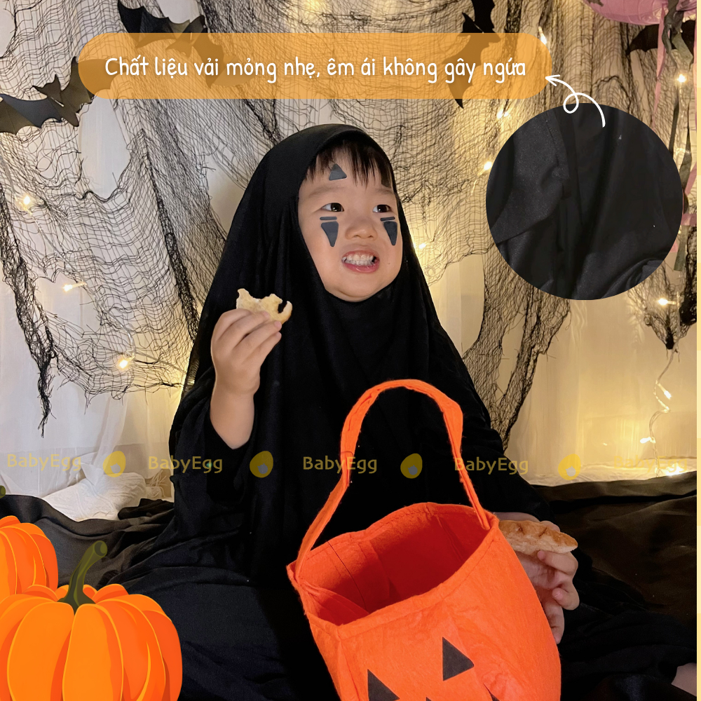 Vô diện trẻ em hóa trang HALLOWEEN gồm mặt nạ áo choàng găng tay cho người lớn, trẻ em Đồ chơi dịp lễ BabyEgg
