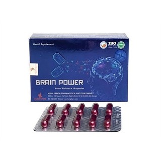 Hoạt huyết dưỡng não Đông dược 5 BRAIN POWER giảm các triệu chứng hoa mắt, chóng mặt, đau đầu (30v/hộp)