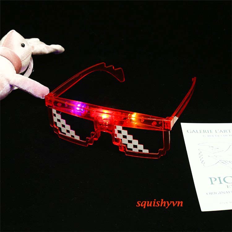 Kính thuglife phát sáng, kính thuglite 6 chấm, 3 chấm độc đáo kính đèn led kính nobita kính thầy bói