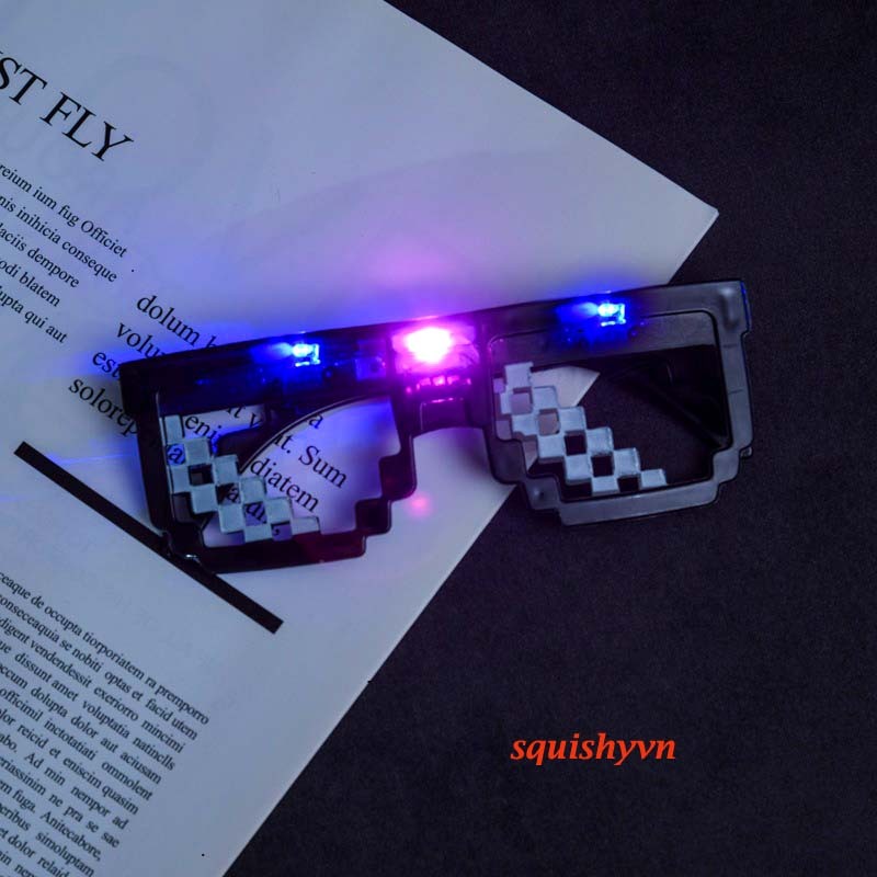 Kính thuglife phát sáng, kính thuglite 6 chấm, 3 chấm độc đáo kính đèn led kính nobita kính thầy bói