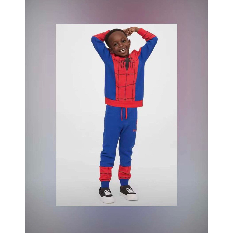 Bộ nỉ thu đông bé trai siêu nhân Nhện xanh đỏ