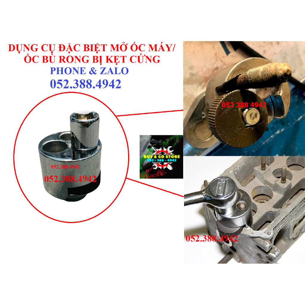 Dụng cụ tháo ốc bù rong/ Đũa đầu quy lát xe máy, mô tô, xe hơi. Tool open long screw of engine head