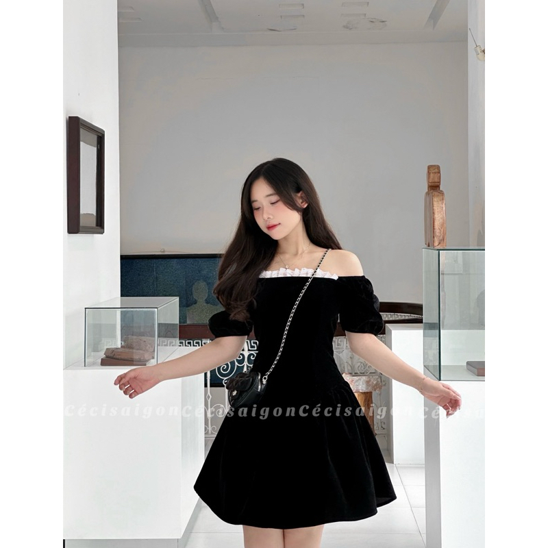 Đầm Sweet nhung đen