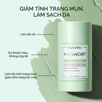 Thanh Lăn Mặt Nạ Đất Sét Skintific Ngải Cứu Giảm Mụn 40g Acne Clay Stick - Miss Xinh