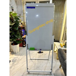 Bảng filip chart viết bút lông cho văn phòng kích thước 60x100cm cao 1m9 tặng kèm bút, nam châm, lau bảng và 10 tờ giấy