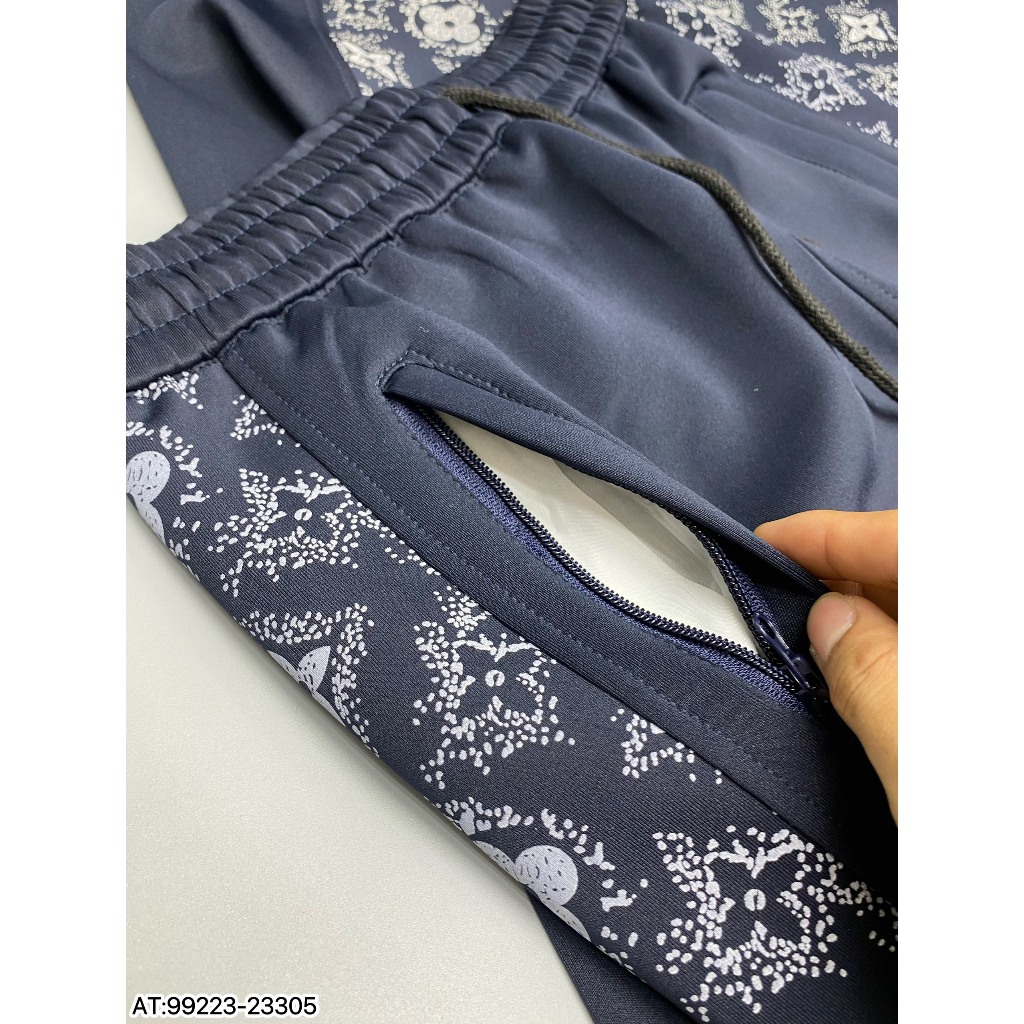 Bộ Khoác Nỉ LV nam thêu hoa văn họa tiết vân chìm new 2023