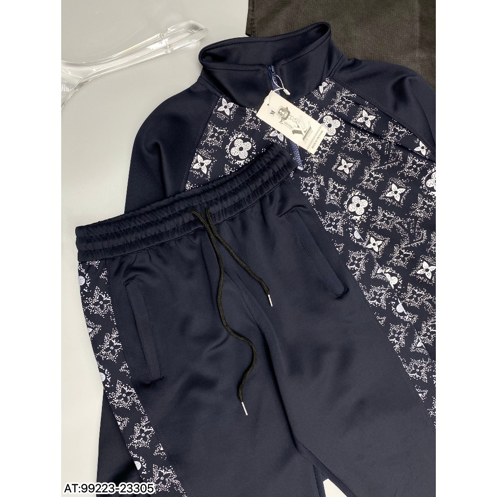 Bộ Khoác Nỉ LV nam thêu hoa văn họa tiết vân chìm new 2023