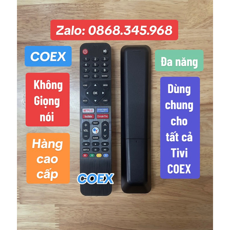 Remote Điều khiển Tivi COEX không giọng nói