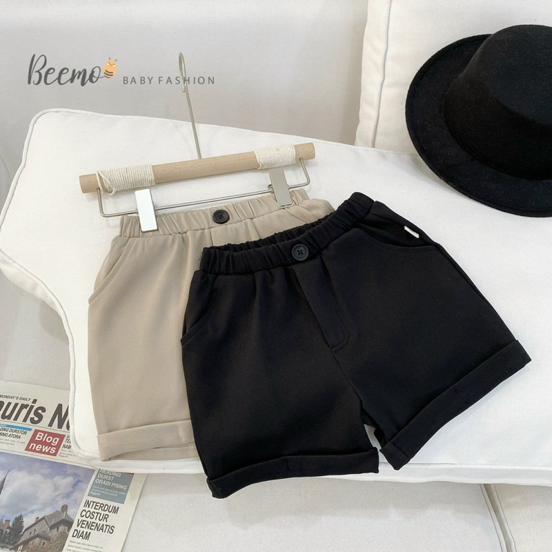 Set bộ vest cộc tay công tử phối cúc chéo Beemo cho bé trai bé gái