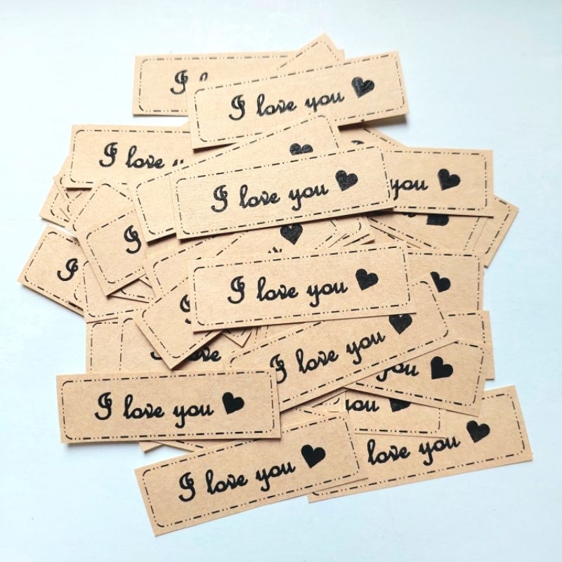 50 Nhãn Stickers Chữ LOVE/ I LOVE YOU 1,5x5,8cm