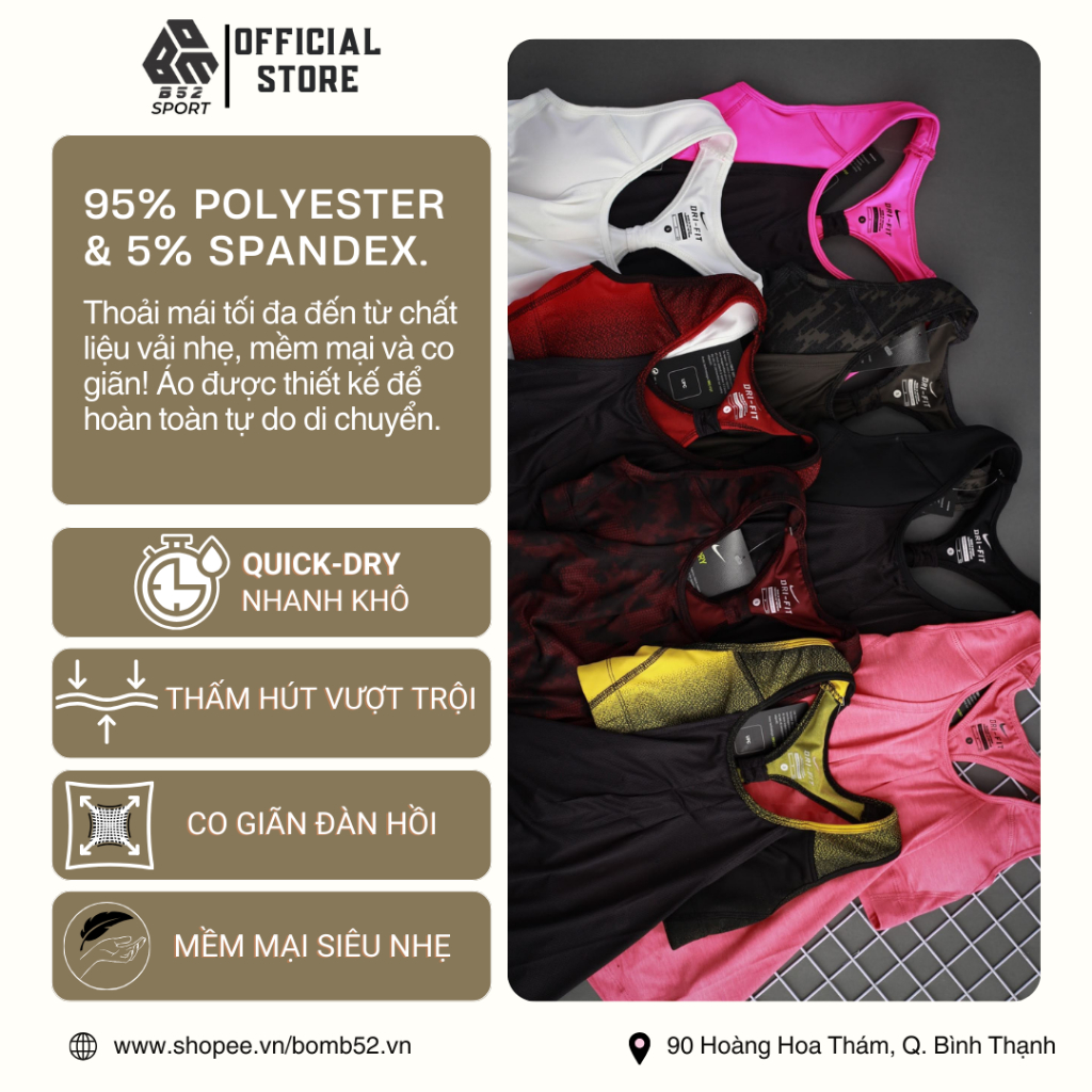 Áo Tank Top Nữ Tập Gym/Yoga/Chạy Bộ NK Áo Kèm Bra Tiện Lợi Kiểu Dáng Thể Thao