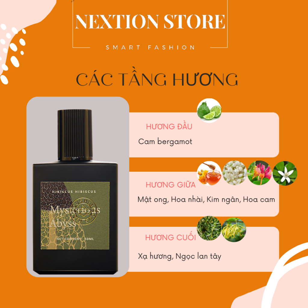 Nước hoa nam cao cấp thơm lâu HIBSCUS 50ml hương thơm nam tính mạnh mẽ.