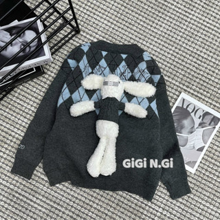 Áo len cadigan đính gấu l1 Bùi Lan Anh [ Về sẵn ]