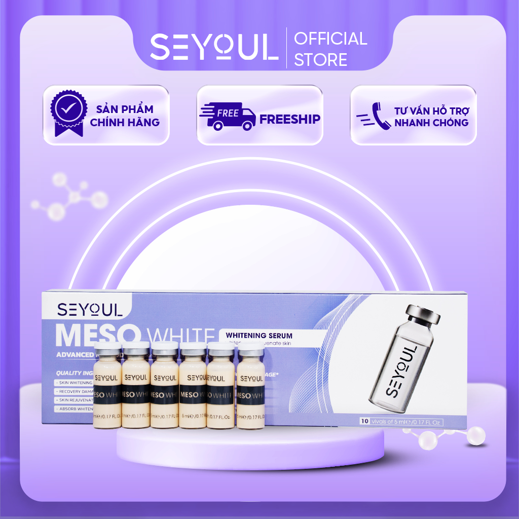 Serum Dưỡng Trắng Da Meso White dưỡng ẩm tại nhà thương hiệu SEYOUL (5ml x 6 lọ)