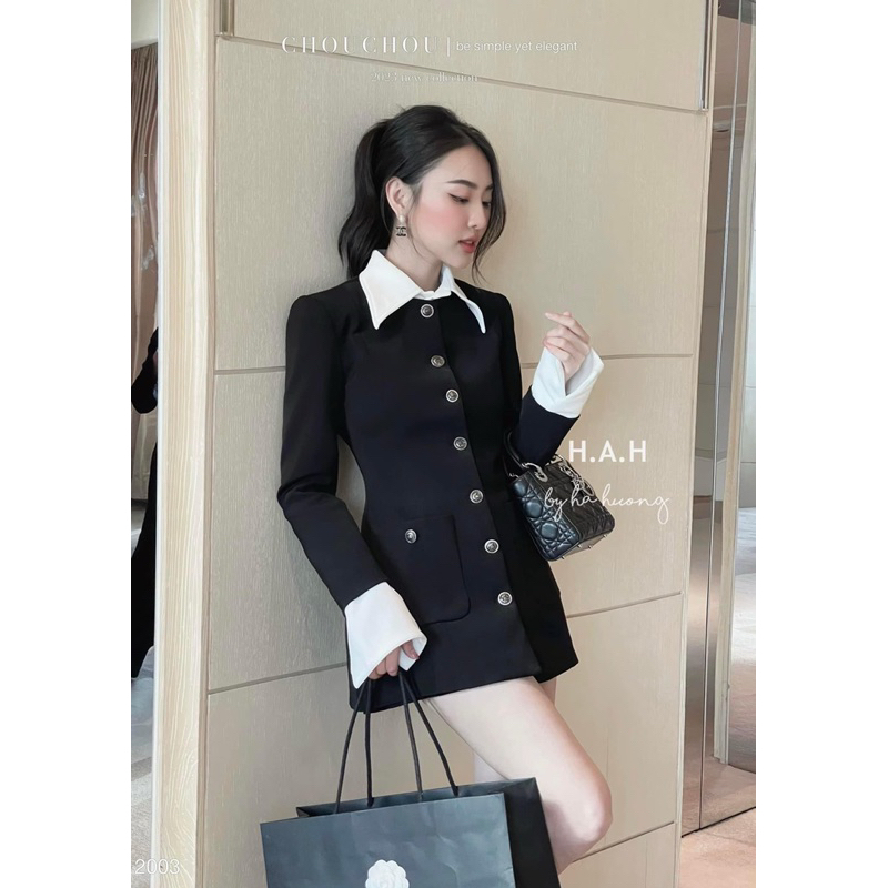 Sét áo vest vạt cổ và tay cách điệu sang chảnh, kèm quần đùi a02