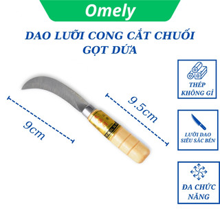 Dao gọt hoa quả, cắt chuối, gọt dứa, bổ trái cây, hàng nội địa Trung Quốc, thép không gỉ, siêu sắc bén, tay cầm cán gỗ