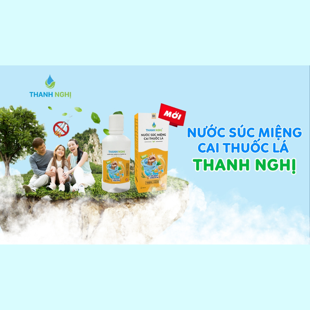 Nước súc miệng cai thuốc lá Thanh Nghị giúp cai thuốc hoàn toàn sau 7 ngày sử dụng, chai 250ml