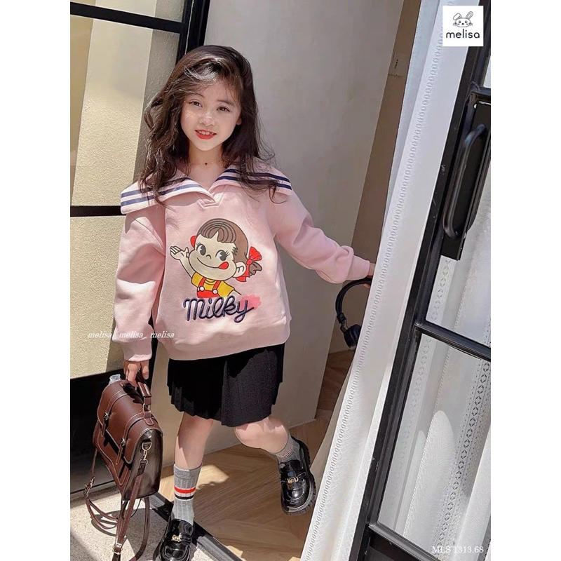 Bộ áo hồng Mickey chân váy đen Melisa