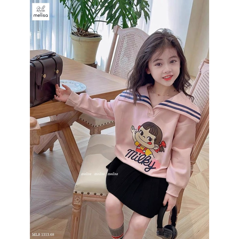 Bộ áo hồng Mickey chân váy đen Melisa