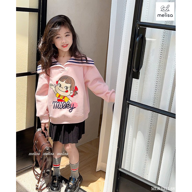 Bộ áo hồng Mickey chân váy đen Melisa