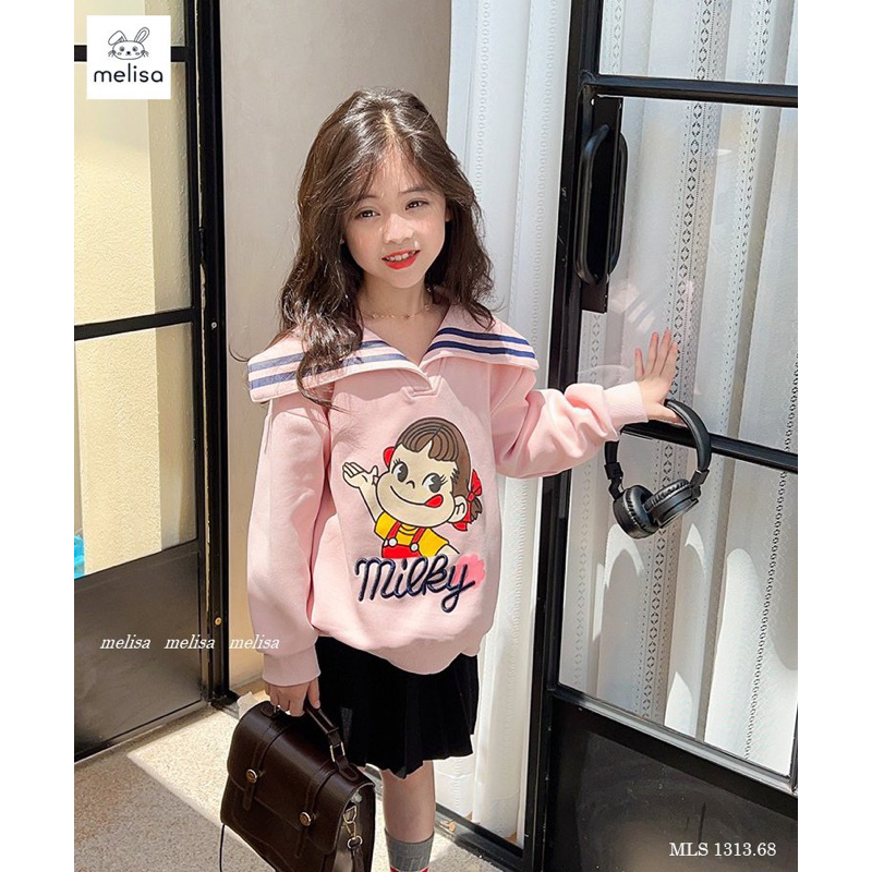 Bộ áo hồng Mickey chân váy đen Melisa