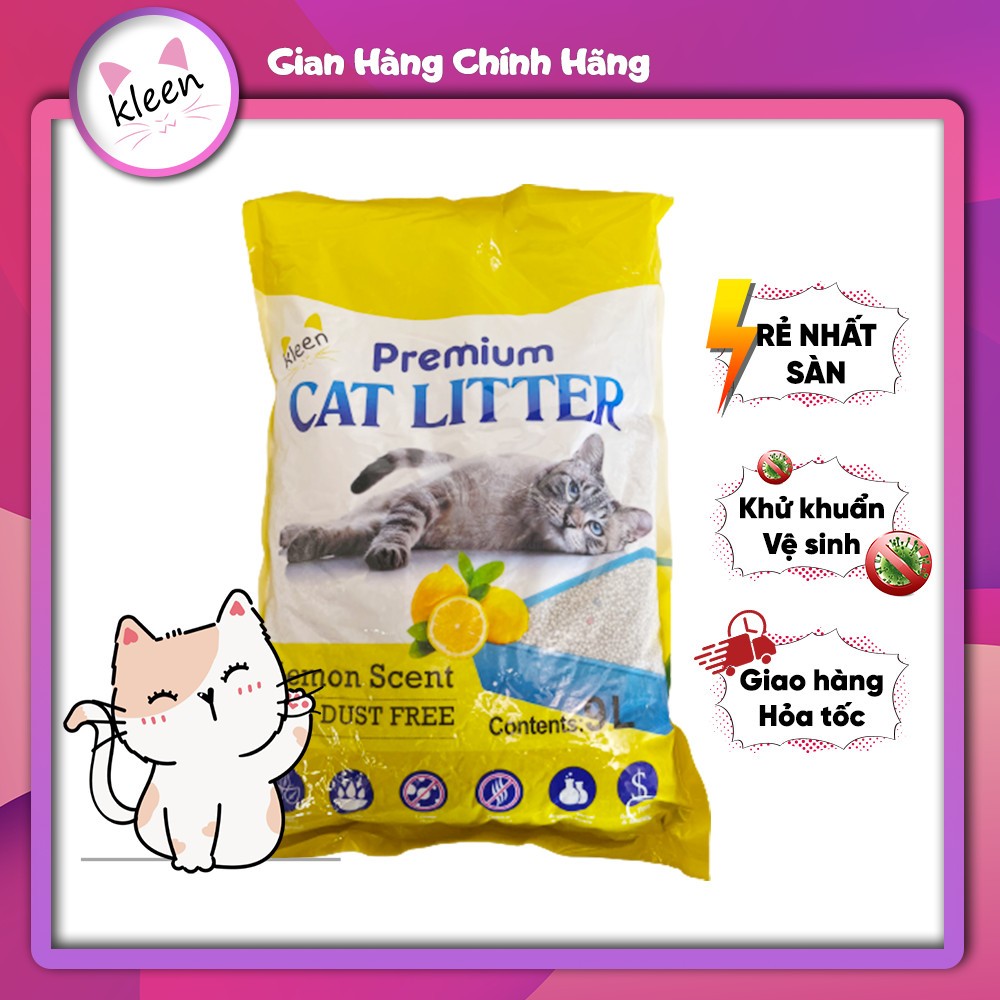 Cát Vệ Sinh Cho Mèo 9l Premium Cat Litter Kleen túi 4kg - CM01