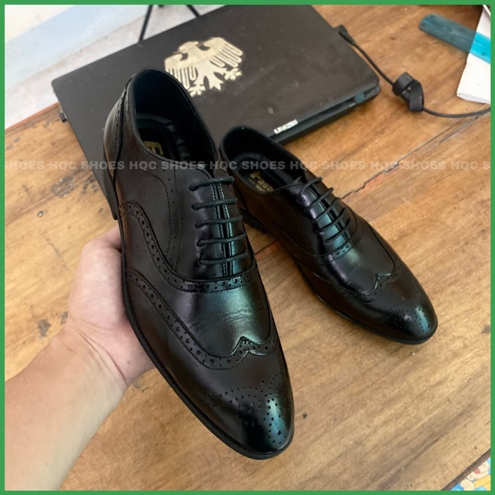 Giày nam oxford công sở da bò nappa đế cao su khâu chỉ bảo hành 1 năm HQ339