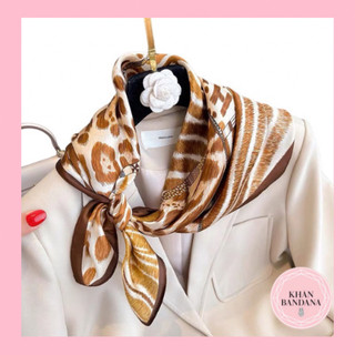 Khăn turban lụa vuông size 70x70cm Khăn bandana làm áo
