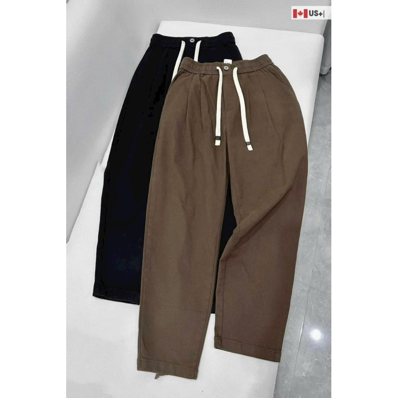 Quần baggy kaki phối dây