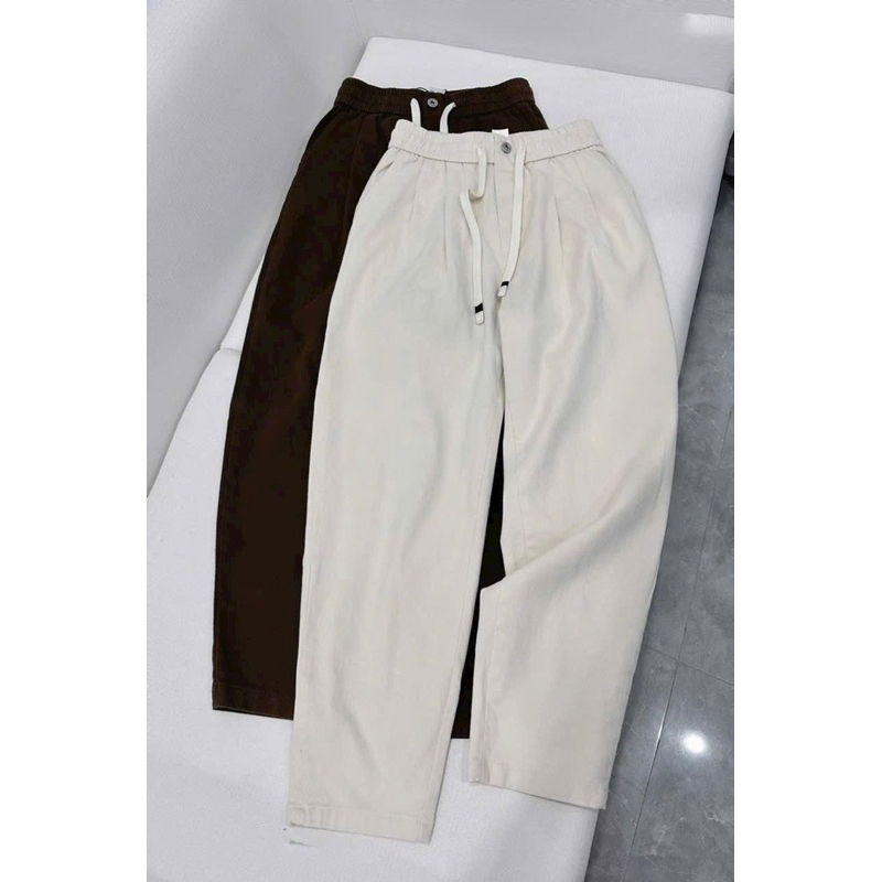 Quần baggy kaki phối dây