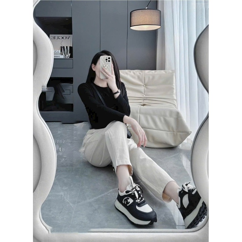 Quần baggy kaki phối dây