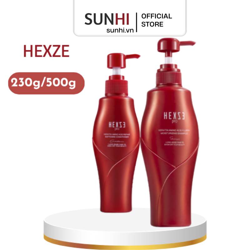 Cặp dầu gội đỏ HEXZE mềm mượt tóc và kiềm dầu 500ml sunhi.vn