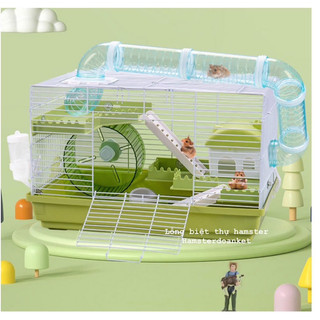 Lồng biệt thự cho hamster, lồng đại kèm phụ kiện và ống nối