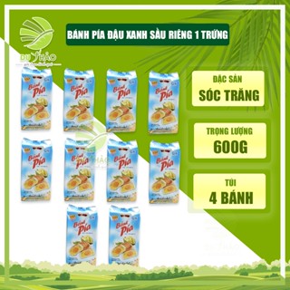  Combo 10 gói bánh pía Tân Huê Viên 5 sao đậu xanh sầu riêng trứng muối 600gr đặc sản Sóc Trăng 