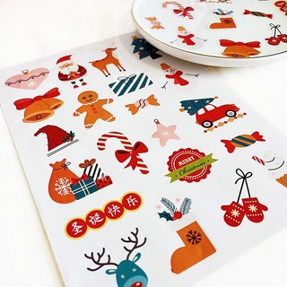Tem dán noel trang trí hộp bánh