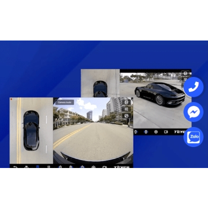 Camera 360 TEYES 360 hỗ trợ thay đổi góc quan sát của 4 camera và 2 chế độ hiển thị 2D / 3D-hàng chính hãng