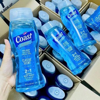 Sữa tắm gội Coast hair & Body wash 532ml mẫu mới