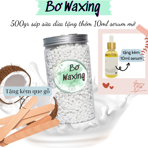 Hũ 500gr sáp wax lông nóng cao cấp Hard wax beans siêu bám lông có nhiều màu tặng kèm que phết gỗ và serum mỡ trăn