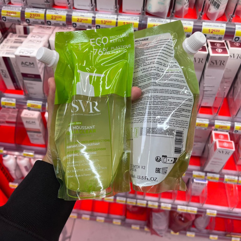 Sữa Rửa Mặt Dành Cho Da Dầu SVR Sebiaclear Gel Moussant Chai và Túi 400ml