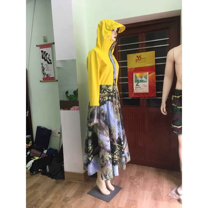 Măng tô mưa váy xoè cao cấp không xẻ sau Shop Rồng88🥇🌧
